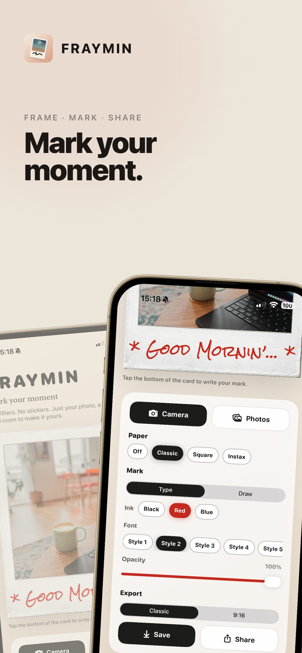FRAYMIN framing modes